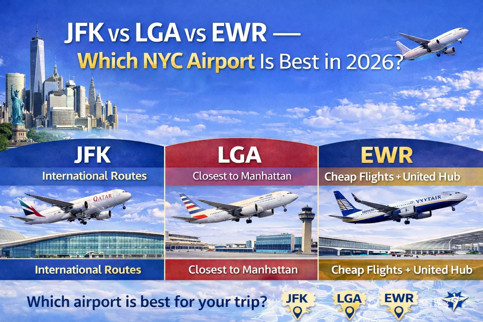JFK vs LGA vs EWR Comparison 2026